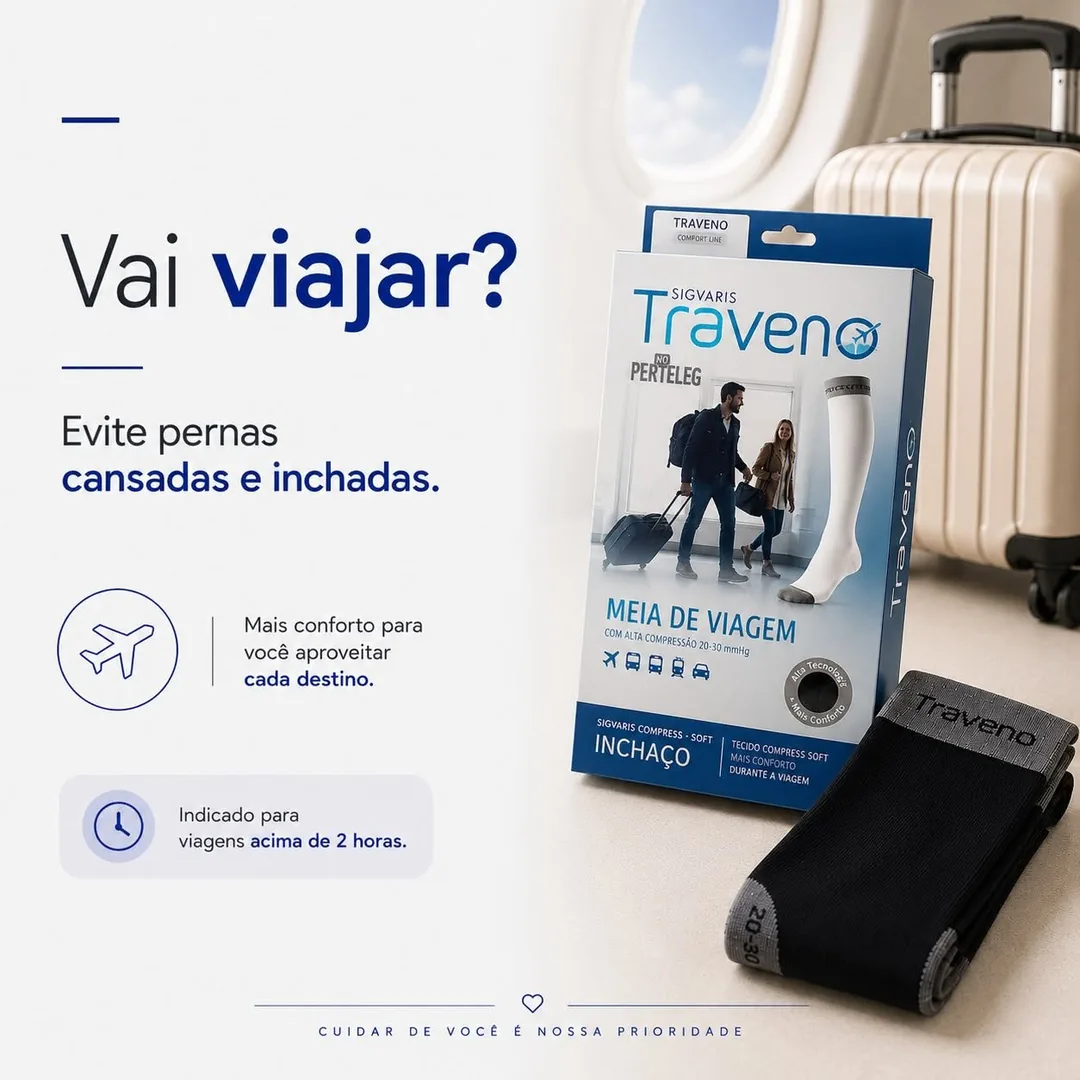 Meias de compressão para viagem - Traveno